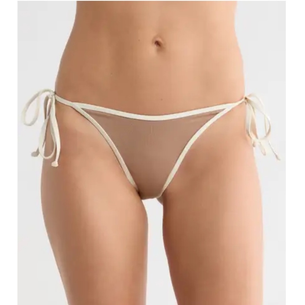 L*SPACE Levy Classic Bikini Bottoms Saddle Brown Cream Extra Large XL NWT Swim
